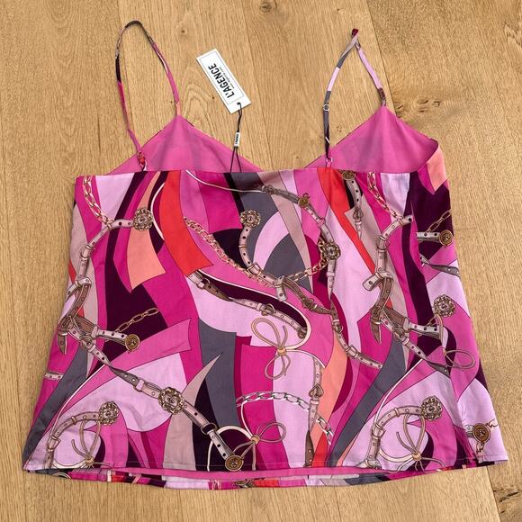 L'Agence V Neck Cami Top Jane Size L Pink Purple Gold - Picture 4 of 5
